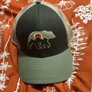 Green and Tan Bear Patch Cap
